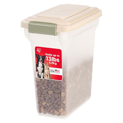 IRIS USA Dog Food Storage Container, Up to 13 lbs, Almond, Made in USA - color: Almond, size: 13 lbs