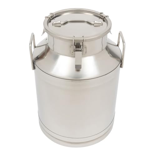 50L/13.21Gal Stainless Steel Milk Can, Milk Transport Can, Jug Wine Pail Bucket Bottle, Liquid Container Storage Barrel with Strong Silicone Sealed Lid, Stainless Steel Sealed Tank - size: 1690.9 Ounces