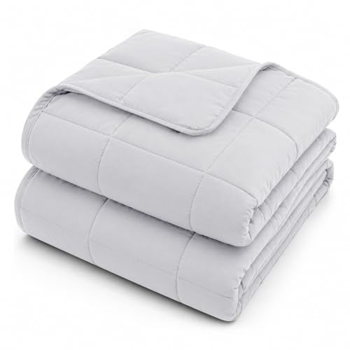 L'AGRATY Weighted Blanket Kids- 40"x60" 7lbs Cooling Breathable Heavy Blanket Microfiber Material with Glass Beads All-Season Summer Fall Winter Soft Thick Comfort - color: 05-light Grey, size: 40" x 60" | 7lbs