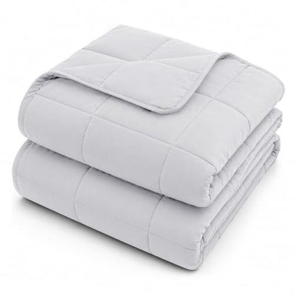L'AGRATY Weighted Blanket Kids- 40"x60" 7lbs Cooling Breathable Heavy Blanket Microfiber Material with Glass Beads All-Season Summer Fall Winter Soft Thick Comfort - color: 05-light Grey, size: 40" x 60" | 7lbs