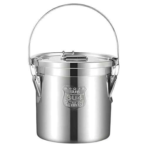 304 Stainless Steel Flour Canister, 12L/3.1 Gal, Handheld with Lids - size: Handheld 12L/3.1gal
