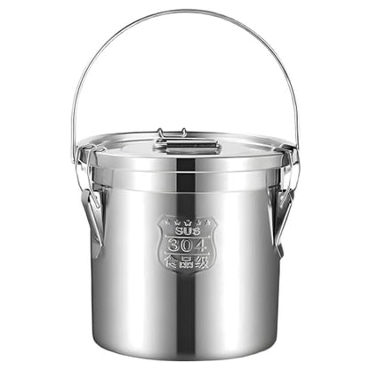 304 Stainless Steel Flour Canister, 12L/3.1 Gal, Handheld with Lids - size: Handheld 12L/3.1gal