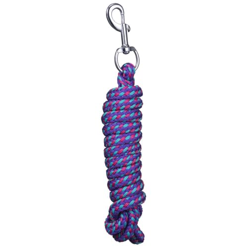 Tough 1 8' Braided Poly Cord Lead - color: Purple/Turquoise/Pink