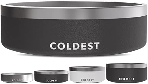 Coldest Dog Bowl - Anti Rust Metal, Non Slip, 3 Layers Insulated Stainless Steel Dog Bowls - Spill Proof & Heavy Duty - Water Bowl for Dogs, Cats & Pets, Dish Washer Safe (42 oz, Stealth Black) - color: Stealth Black, size: 42 oz