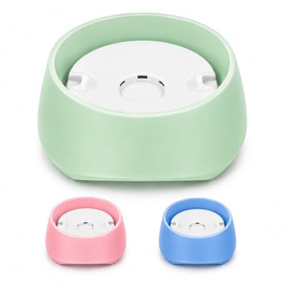 Green No Spill Dog Water Bowl, Pet Floating Water Bowl No Wet Mouth, Anti Splash & Anti Tip Slow Water Feeder, Keeps Fur Dry Clean Drinking Bowl for Dogs & Cats, Large Capacity Travel Friendly - color: Green, White