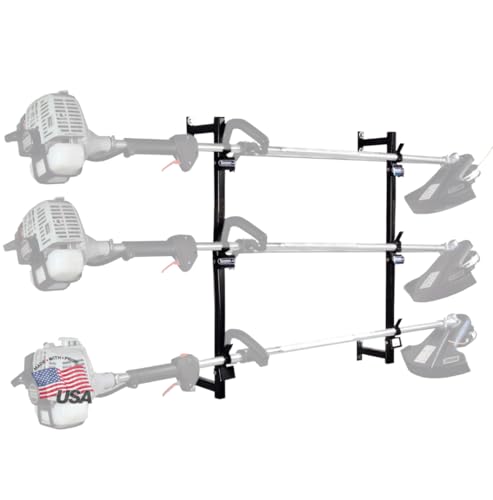 Buyers Products LT12 Landscape Trimmer Edger Locking Rack for Enclosed Trailers & Walls, Made In The USA, Holds 3 Yard Lawn Weed Whackers Tools, Trimmer Holder for Landscape Trailers