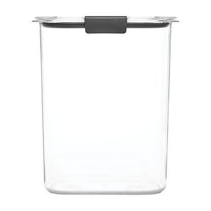 Rubbermaid Brilliance 16-Cup Airtight Food Storage Container with Lid Clear/Grey - optimal for pantry organization flour sugar and food storage - size: 16 Cup