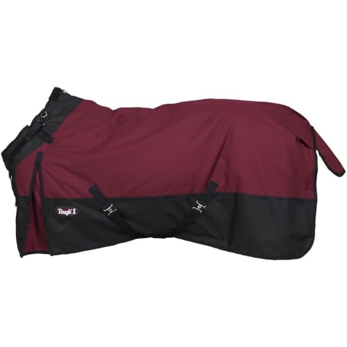 TOUGH1 1200D Turnout Blanket with SNUGGIT, 300-G, Burgundy, 72-in - color: Burgundy, size: 72In