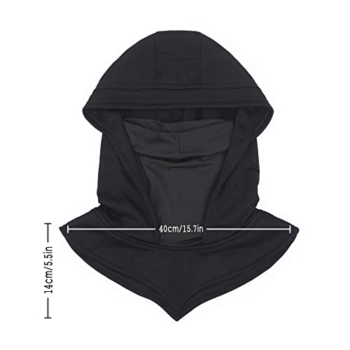 Rogue Punk Neck Warmer Hooded Cape Hat With Mask | Breathable Face & Neck Gaiter | Cowl Hood Scarf For Outdoor & Cosplay