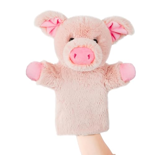 Hand Puppet for Kids Toddlers Educational Farm Animal Toy Soft Plush Storytelling Puppets for Boys and Girls Stuffed Interactive Role Play Pig - color: Pig