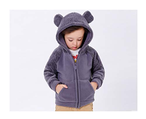 Toddler Winter Coats Baby Boys Girls Fuzzy Sherpa Fleece Jackets - color: Z-gray, size: 5-6 Years