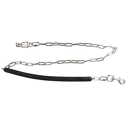 Dura-Tech Horse Cross Tie | 33-75 Inch Adjustable Length | Quick Release Panic Snap | Chew-Resistant Rubber Section | Converts to Trailer Tie