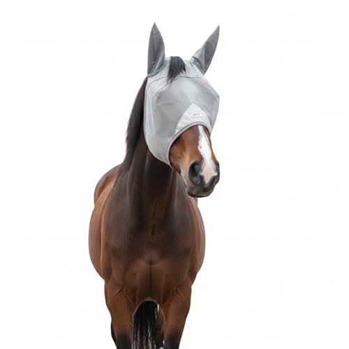Cob Horse Fly Mask with Ears, UV Protection, Breathable Mesh