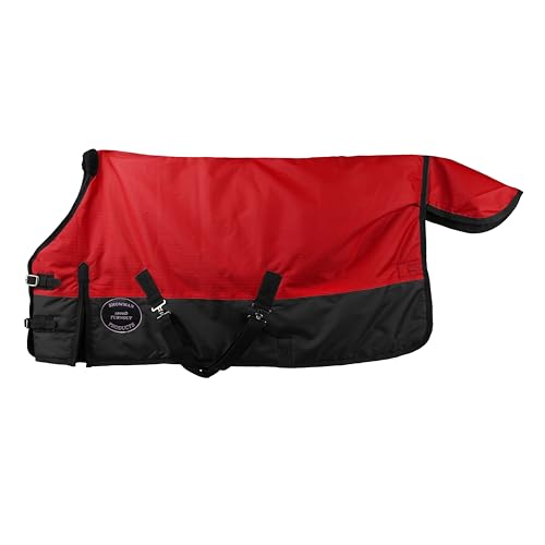 Showman Adjustable 48"-54" Pony/Yearling 1200 Denier Turnout Blanket - color: Red