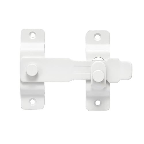 2 Packs Matte White Barn Door Latches，4.33”x 3.23” Flip Door Latch - color: Matte White_2 Pack