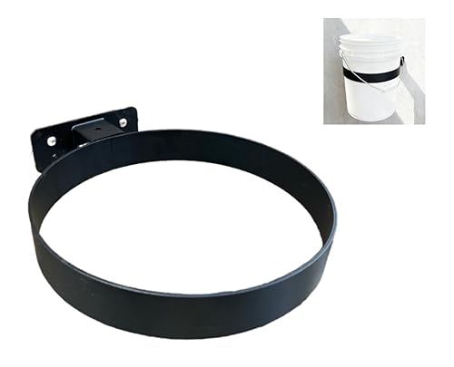 Horse feed bucket holder, wall-mounted, suitable for 5-gallon buckets, for use in horse farms and garages (Black 1 PCS)