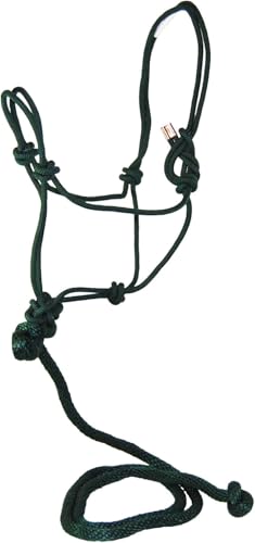 Hamilton Quality Rope Horse Halter & Lead, 800-1100 lbs, Dark Green - color: Dark Green