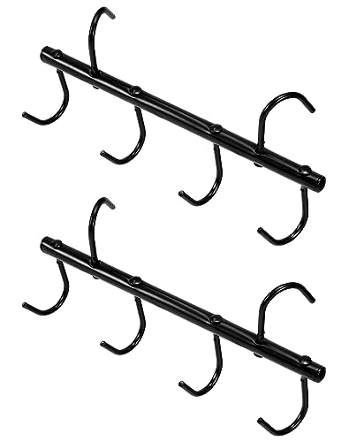 QWORK Steel Tack Rack with Swivel Hooks, 2 Pcs Portable Tack Hangers, 17" Horse Tack Holder