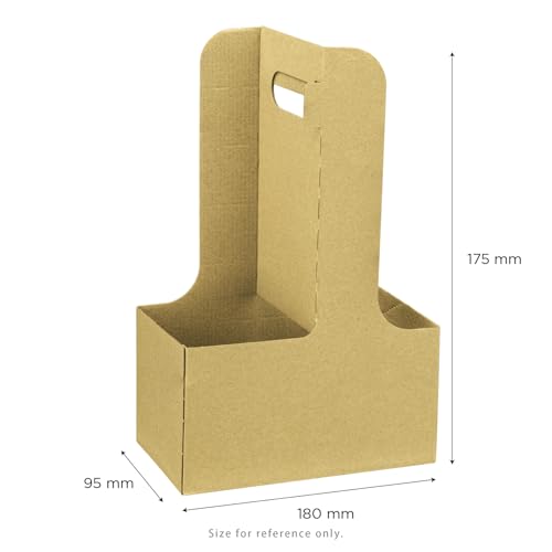 Karat Cardboard Drink Carrier with Handle [250 ct] – Sturdy 2-Cup Coffee Carrier for Hot/Cold Beverages, Fits 12-32 oz Cups, Disposable To-Go Cup Holder - size: 2-Cup
