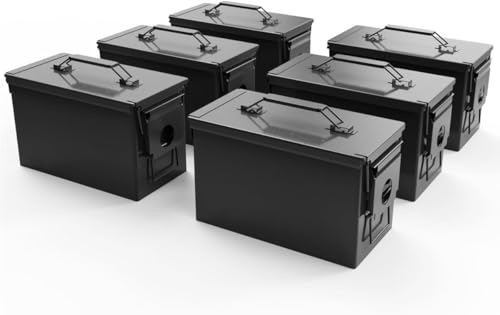 HARDROCK Metal Ammo Can, Ammo Box - color: Black, size: 50cal *6