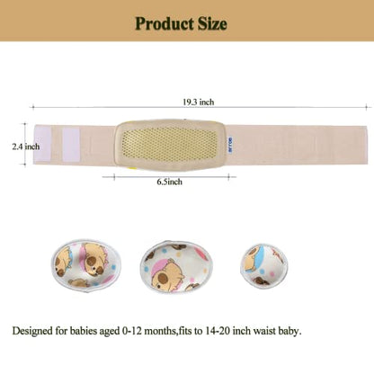 Umbilical Hernia Belt Baby Belly Button Band Infant Belly Wrap Truss Abdominal Binder for Children Kids Support Adjustable Navel Belly Band Newborn Umbilical Cord 15-20 inch
