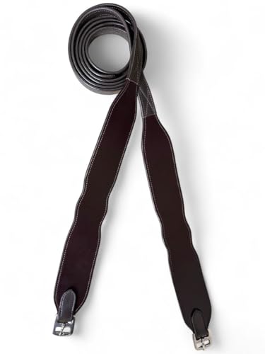 Majestic Ally Wide Body English Stirrup Leathers for Equestrian Riding, Black, Brown, Chestnut, 48-54-60 Inch - color: Brown, size: 60"