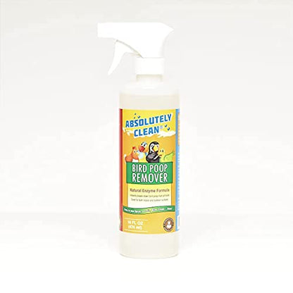 Absolutely Clean Amazing Bird Poop Cleaner Spray - Just Spray/Wipe - Safely & Easily Removes Bird Messes - Use Indoor/Outdoor - Made in The USA - size: 16 Fl Oz (Pack of 1)