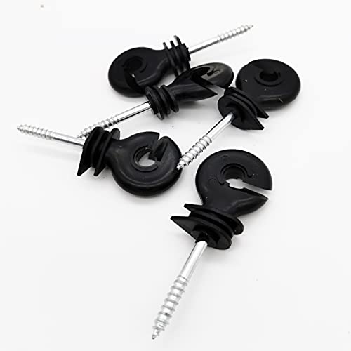 120 Pcs Electric Fence Insulator Screw-in Ring Post Wood with Tool