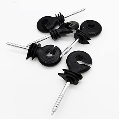 120 Pcs Electric Fence Insulator Screw-in Ring Post Wood with Tool