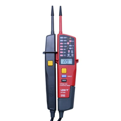 UNI-T UT18C Waterproof Voltage Tester Professional 12V~690V Voltage and Continuity Tester Multifunction Digital Electrical Voltage Meter AC/DC Automatic Range LCD Display - style: UT18C