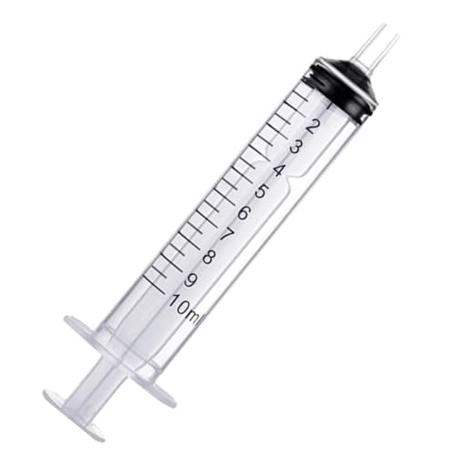 20 Pack 10ml Plastic Sterile Syringes for Science Labs, Liquids Measuring, Dispensing or Little Animals Feeding - style: 20Pack-10ml