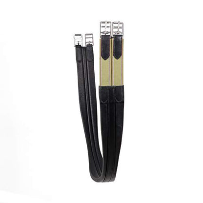 Contoured English Chafeless Girth Black Brown 46" / 48" / 50" / 52" / 54"/ 56" - color: Black, size: 52"