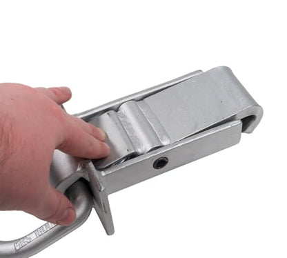 Mytee Products 4 Pack 5/8 Inch Stake Pocket D Rings w/Outward Protruding Design, 18000 lbs | Adjustable Trailer Stake Pocket Tie Down Utility for Flatbed Trucks & Trailer w/Hitch Pin - color: Silver w/ Outward Protruding, size: 4 - Pack