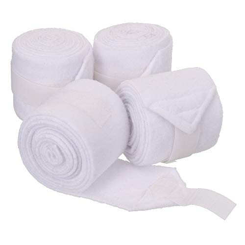 JTI Tough-1 Miniature Pony White Show Sheep Goat Thick Fleece Deluxe Polo Leg Wraps Bandages