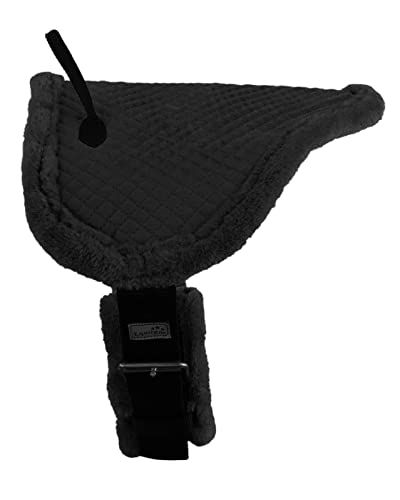 Miniature Quilted Bareback Pad with Fuzzy Fleece Bottom and 20" Girth - color: Black