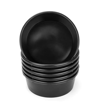 6Pcs Rubber Feed Pan, 1 Gallon Horse Feeder Pan, Chicken Dust Bath - color: Black-4Quart, size: 6PCS