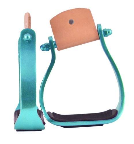 Showman Color Coated Angled Aluminum Stirrups - color: Teal
