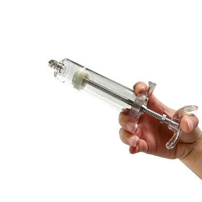 20ML Syringe with Drench Nozzle, Adjustable Dosage Detachable Drench Livestock Birds Feeding Syringe Gun for Cats Dogs Kitten Puppy Bunny Small Animals Newborn Pet Feeder Nursing Supplies (S-20ML) - size: S-20ML