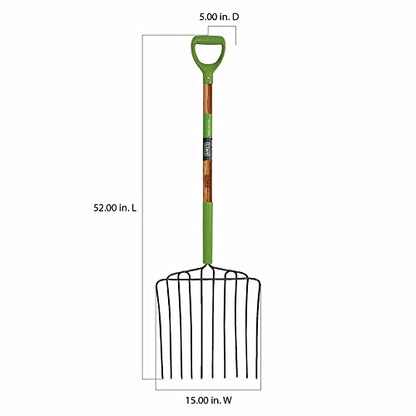 AMES 2827000 10-Tine Welded Steel Ensilage Fork with Hardwood Handle and D-Grip, 52-Inch, Brown - style: Ensilage Fork
