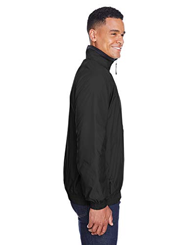 Harriton Womens Fleece-Lined Nylon Jacket (M740) - color: Black/ Black, size: Large