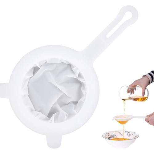 Kitchen Ultra Fine Nylon Mesh Strainer, 400 Mesh Fine Mesh Strainer with Handle Mesh Sieve Kitchen Filter Tool for Liquids Soy Milk Coffee Milk Yogurt Juice Tea Leaf Filter Wine