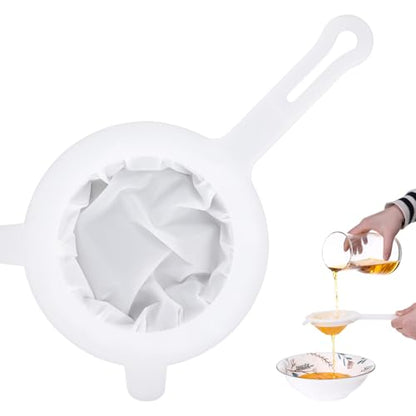 Kitchen Ultra Fine Nylon Mesh Strainer, 400 Mesh Fine Mesh Strainer with Handle Mesh Sieve Kitchen Filter Tool for Liquids Soy Milk Coffee Milk Yogurt Juice Tea Leaf Filter Wine