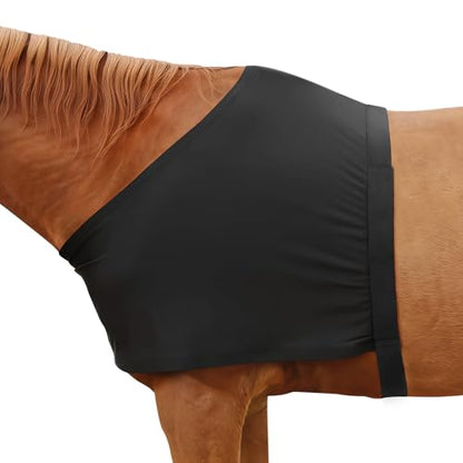 Breathable Horse Shoulder Guard Thick Stretchy, UV Protection Horse Slinky for Outdoor, Adding Comfort Prevents Chafing Black