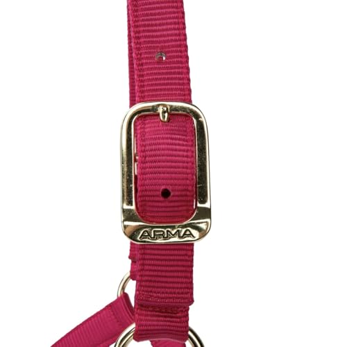 Shires ARMA Adjustable Nylon Halter - color: Raspberry, size: Cob