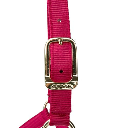 Shires ARMA Adjustable Nylon Halter - color: Raspberry, size: Cob