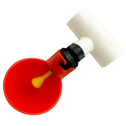 10 Pack Automatic Chicken Waterer Cups with 1/2" PVC Tee Fitting, Chicken Water Feeder Chicken Waterer Cups for Chicken Quail Pigeon Duck