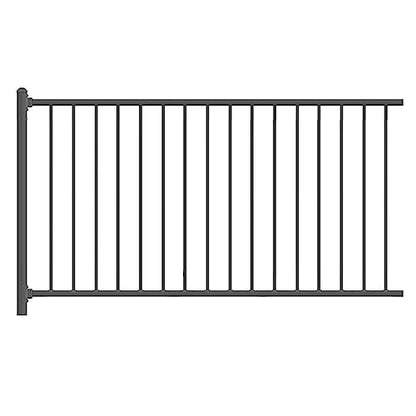 XCEL Fence® Black Steel Anti-Rust Fence Panel - Flat Top/Flat Bottom - 4FT H x 6.5FT W - Easy Installation - for Residential, Outdoor, Yard, Pool, Garden - 1 Post Included*