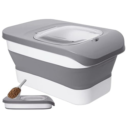 10-13 Lbs Dog Food Storage Container,Collapsible Dog Food Container - color: Grey/10-13 Lbs