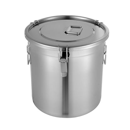 8.7Gal Stainless Steel Canister with Airtight Lid 40-50Lbs Flour Storage Containers for Kitchen Metal Rice Bucket Coffee Canister Dog Food Container Milk Can w/Handles & Sealing Buckles (33L) - color: 33L