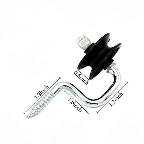 Wood Post Screw-in Corner Post Bracket with Insulator, Black, 12 Pcs